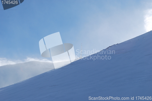 Image of ski resort and  snow mountains in Turkey Palandoken Erzurum