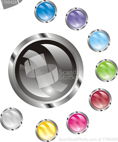 Image of set of glossy buttons