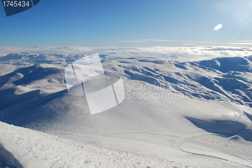 Image of ski resort and  snow mountains in Turkey Palandoken Erzurum