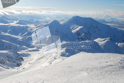 Image of ski resort and  snow mountains in Turkey Palandoken Erzurum