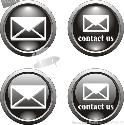 Image of set of black  button  or icon for webdesign