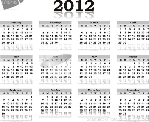 Image of vector calendar 2012