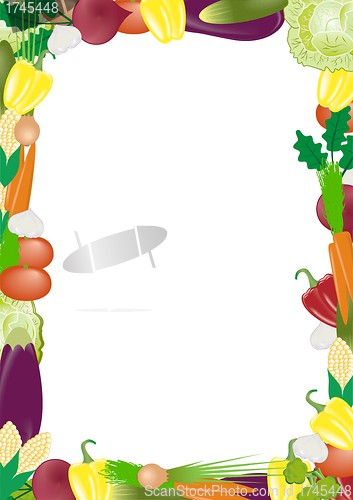 Image of vegetables vector frame  