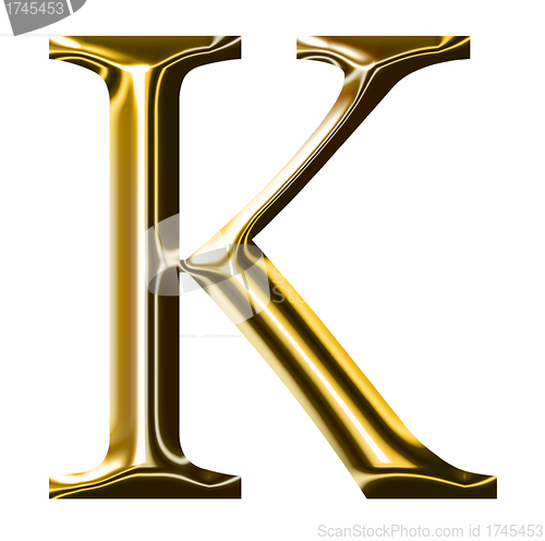 Image of gold alphabet symbol    -  uppercase  letter   