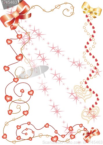 Image of red valentines background with hearts 