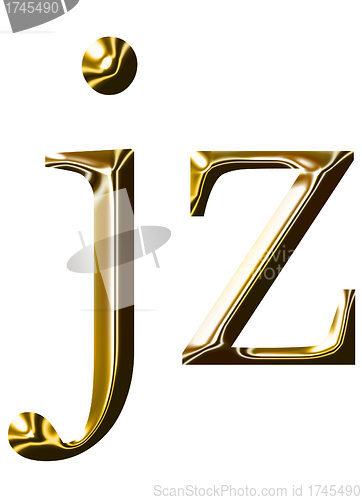 Image of gold alphabet symbol    -  lowercase  letter   