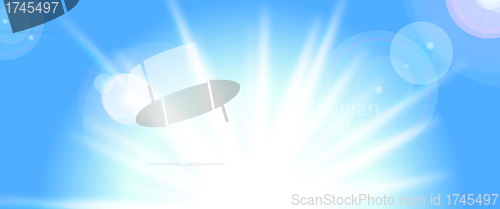 Image of Vector sun on blue sky with lenses flare, eps10 