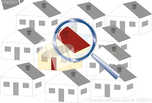 Image of house under magnifying glass