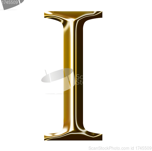 Image of gold alphabet symbol    -  uppercase  letter   