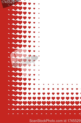 Image of valentines heart halftone background in vector 