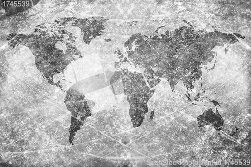 Image of aged  vintage world map texture and background 