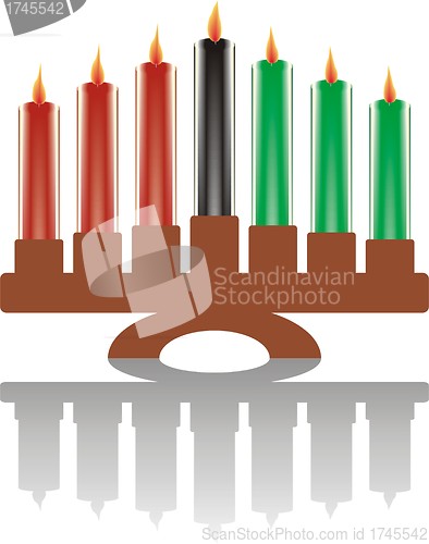 Image of seven kwanzaa candles in vector 