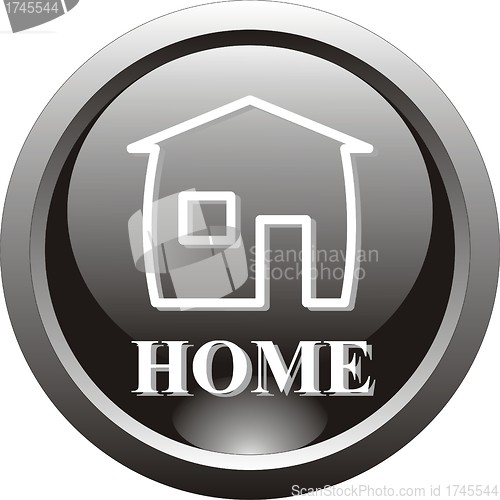 Image of black  button  or icon for webdesign- homepage
