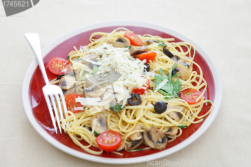 Image of Linguine with mushrooms and garlic