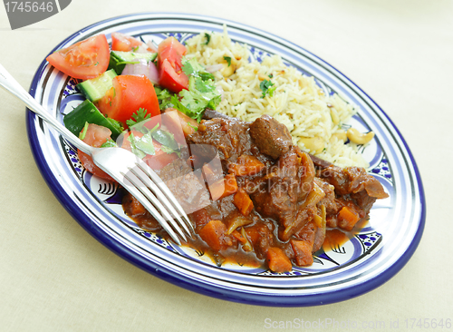 Image of Moroccan beef tagine meal