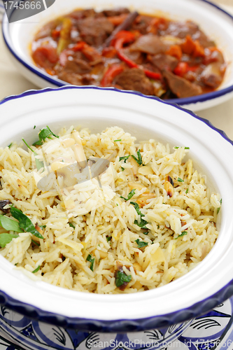 Image of Moroccan rice and beef tagine