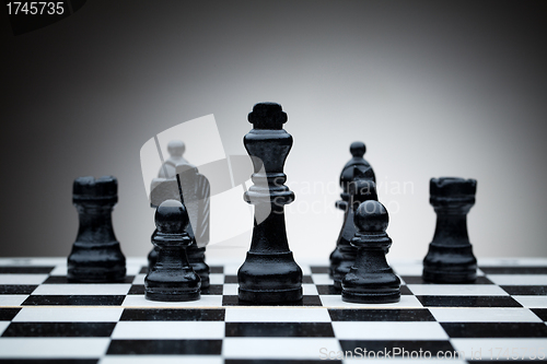 Image of Black chess pieces