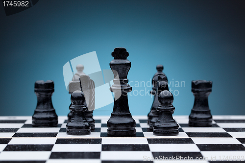 Image of Black chess pieces