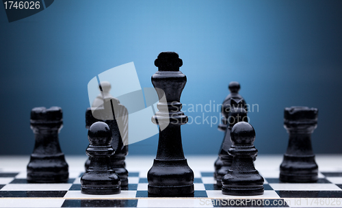 Image of Black chess pieces