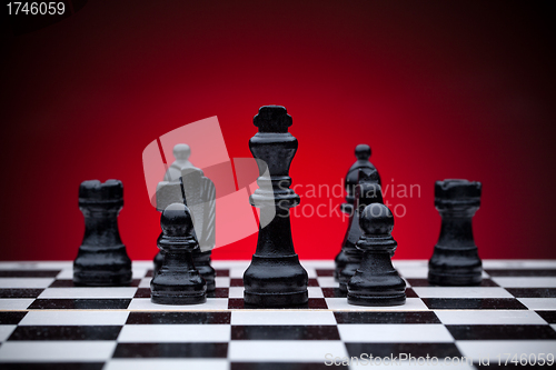 Image of Black chess pieces