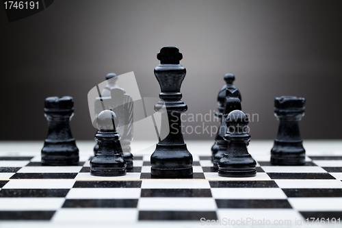 Image of Black chess pieces