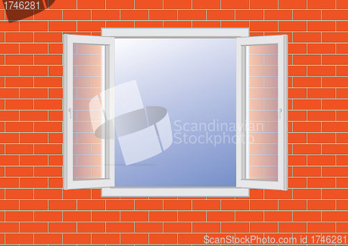 Image of window in a brick wall