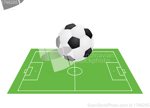 Image of ball above football pitch
