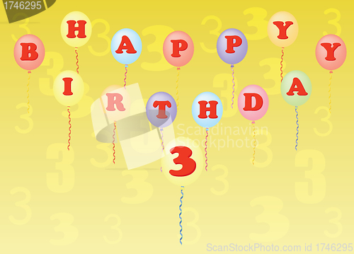 Image of happy birthday three years