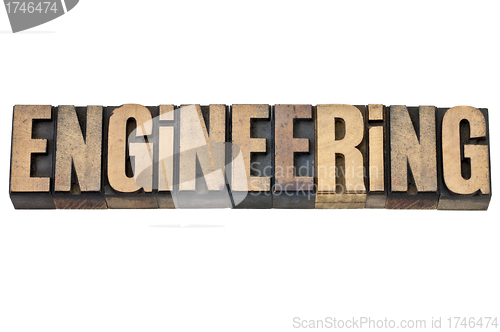 Image of engineering word in wood type