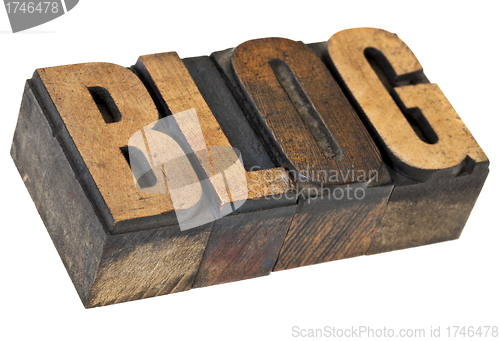 Image of blog word in letterpress wood type