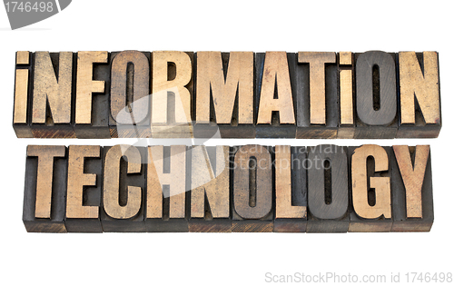 Image of information technology in wood type
