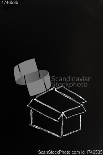 Image of Chalk drawing - concept of "Think Outside the box" 