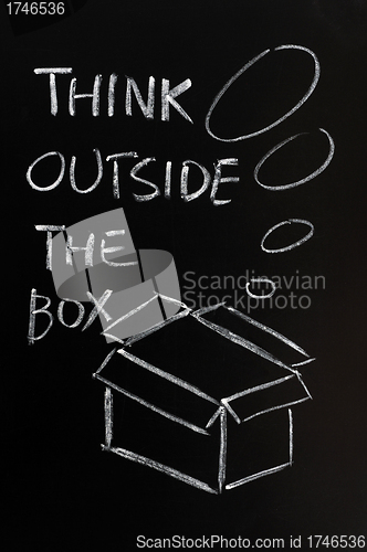 Image of Chalk drawing - concept of "Think Outside the box" 