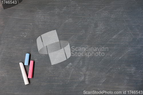Image of Smudged blackboard background with chalk and copy space