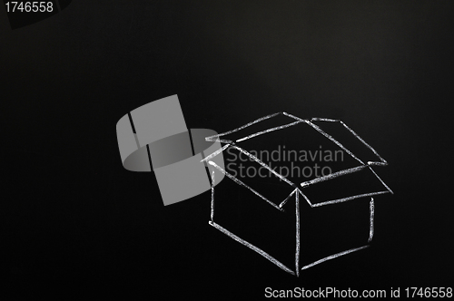 Image of Chalk drawing - concept of "Think Outside the box" 