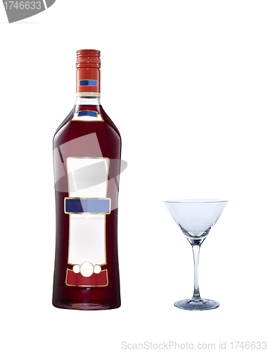 Image of Martini bottle with glass