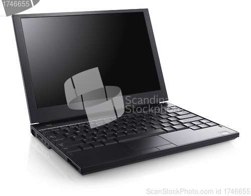 Image of Modern black laptop isolated on white