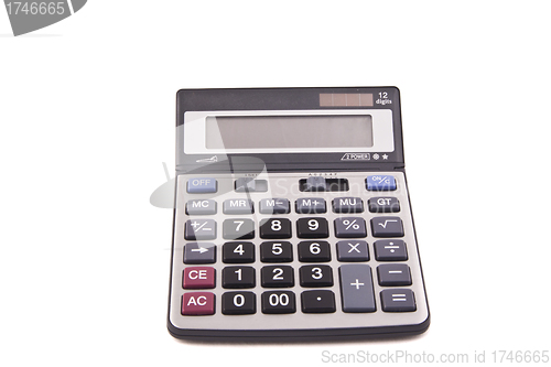 Image of A grey calculator isolated