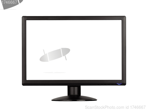 Image of Professional widescreen monitor with blank white screen