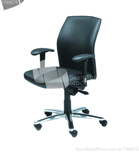 Image of office chair from black imitation leather
