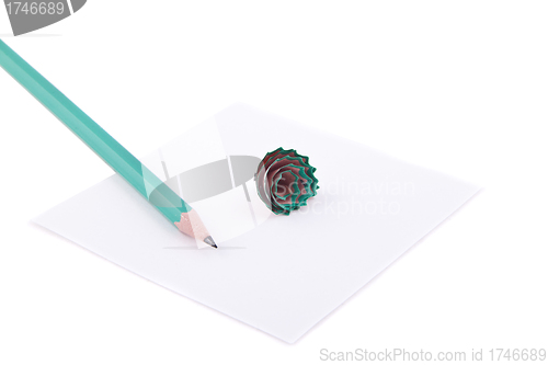 Image of paper and pencil isolated