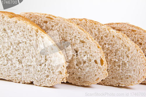 Image of cut slices bread macro