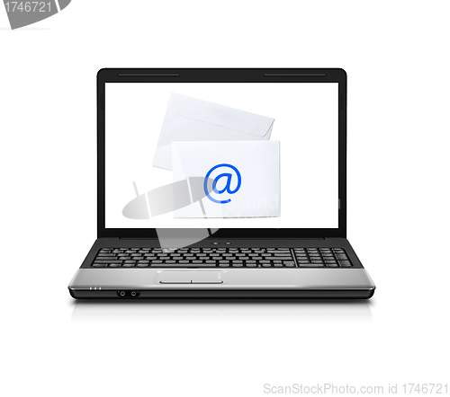 Image of Laptop with mail envelope