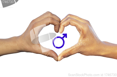 Image of hands forming a heart on white background