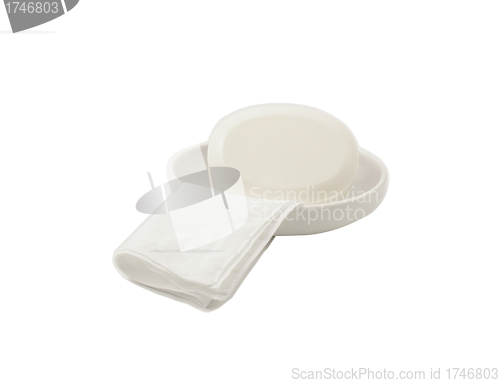 Image of white soap on white background