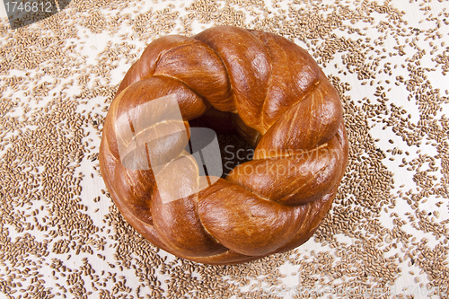 Image of bread with grain background