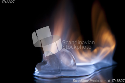 Image of A flaming pile of ice cubes