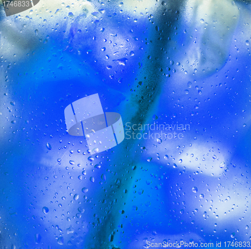 Image of Background of blue ice cubes
