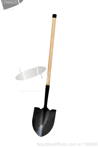 Image of close up of a shovel ribbon on white