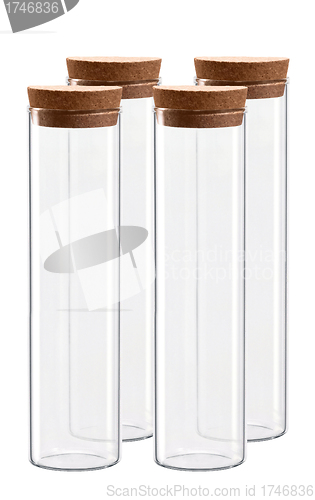 Image of four empty test tubes